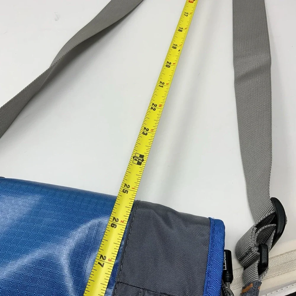 LL Bean Messenger Crossbody Bag Tablet Field Rip Stop Travel Blue Gray Black - Picture 12 of 12